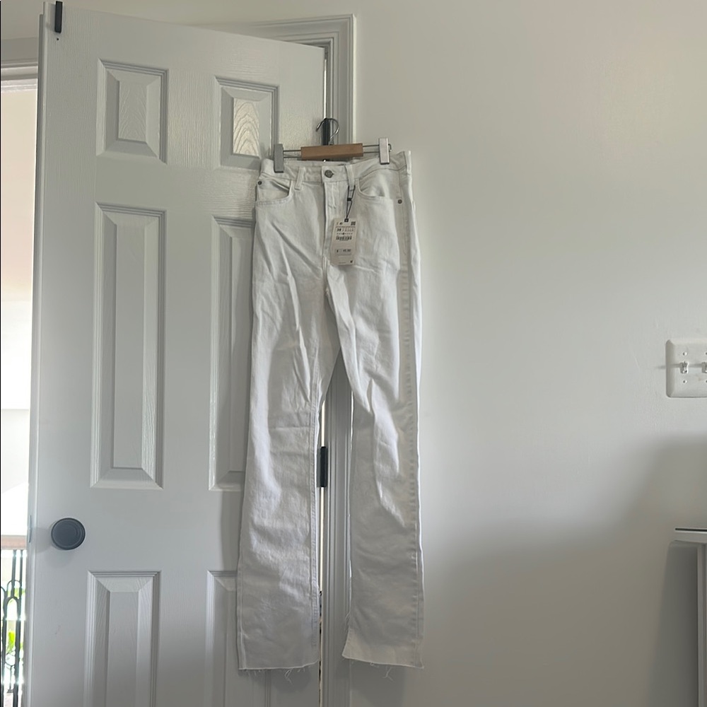 Zara Classic White Denim Pants